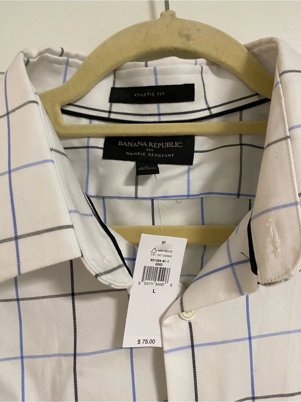 Banana Republic: Classic White Windowpane Check Dress Shirt
